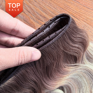 Nuovo Design Twintabs Marrone <span class=keywords><strong>Scuro</strong></span> 12A Double Drawn Genius Weft, <span class=keywords><strong>Extension</strong></span> per <span class=keywords><strong>Capelli</strong></span> con Trama a Farfalla Invisibile - Product Image 1