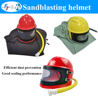 Casque de sablage ABS Premium, casque de sablage à alimentation en air sécurisé avec lentille en PVC, thermostat et filtre à air pour travaux de sablage