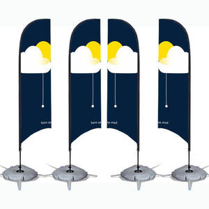 Nhà máy tùy chỉnh promo cờ triển lãm biểu ngữ cờ hiển thị tùy chỉnh hình chữ nhật bãi biển cờ với vật liệu chống thấm nước - Product Image 4