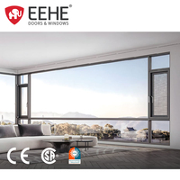 Fenêtres à battant en aluminium à triple vitrage Certifié NFRC Imperméable Efficacité énergétique Insonorisé Maille inclinable en acier inoxydable