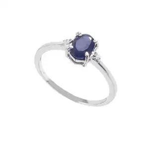 Anel de prata esterlina 925m, pedra preciosa azul safira criada em laboratório, formato oval, tamanho 5x3mm, escolha o seu anel, qualquer tamanho