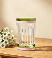 Vente en gros de tasses à café et à thé en verre borosilicate résistant à la chaleur, côtelées et colorées, personnalisables