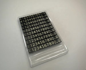 Etiquetas <span class=keywords><strong>de</strong></span> Precio Modernas, Portátiles, en Forma <span class=keywords><strong>de</strong></span> Cubo, Blancas sobre Negro, con Símbolo Euro, Mini, Desmontables, Ligeras, Plegables y Giratorias, para Exhibición en Tiendas Minoristas - Product Image 4