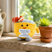 Ornement de bureau amusant en forme de feu d'entrepôt, tricoté et fait main au crochet, peluche de soutien émotionnel, décoration de bureau créative, cadeau anti-stress