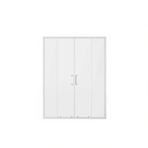 Porta Doccia Scorrevole Doppia Semi-Incassata 57.8-59 L x 70 A, Vetro Temperato Trasparente 6mm, Design Minimalista Impermeabile - Product Image 1