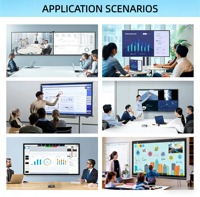 Tableau interactif intelligent 75 pouces, tactile 20 points, LED, support mobile réglable en hauteur, 4 roues verrouillables, fixation universelle, salle de classe, bureau