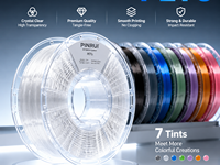 Filament PETG transparent 1,75 mm, bleu glace cristallin, pour imprimante 3D Creality Bambu Lab