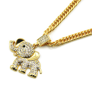 Popular Design Cartoon Alloy <b>Elephant</b> Pendant Necklace Hiphop Long Style Gold Plated Mens Necklaces Fashion Jewelry Wholesale - Product Image 4