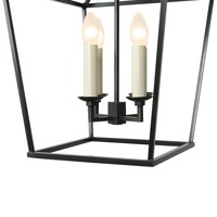 Lámpara de Techo Estilo Rústico de Cobre con 4 Luces, Lámpara Colgante de Estilo Rústico Negra, Lámpara Colgante con Cadena