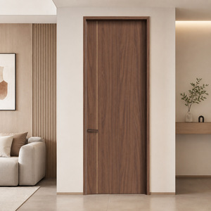 Puerta Interior Minimalista de Madera Maciza con Aislamiento Acústico para Dormitorio, Superficie Acabada, Apertura Manual - Product Image 1