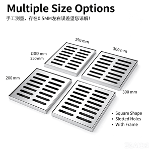 Grille de drainage carrée interchangeable en acier inoxydable galvanisé, anti-corrosion et durable, pour caniveaux de passerelles, plusieurs normes - Product Image 1