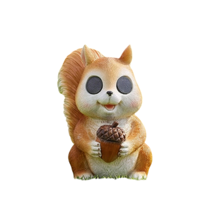 Handmade Resin Crafts Squirrel Statue LED Solar Custom Garden Decorative <b>Umbrella</b> <b>Outdoor</b> Lawn Courtyard Water-Resistant IP44 - Product Image 1