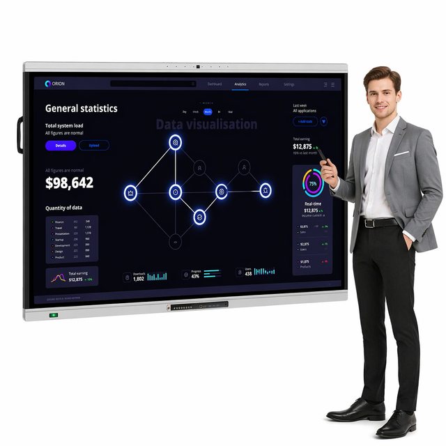 EIBOARD 86 Inch Smart Interactive Board 4K Infrared 20 Points Capacitive Wireless Cast Corporate Training Presentation