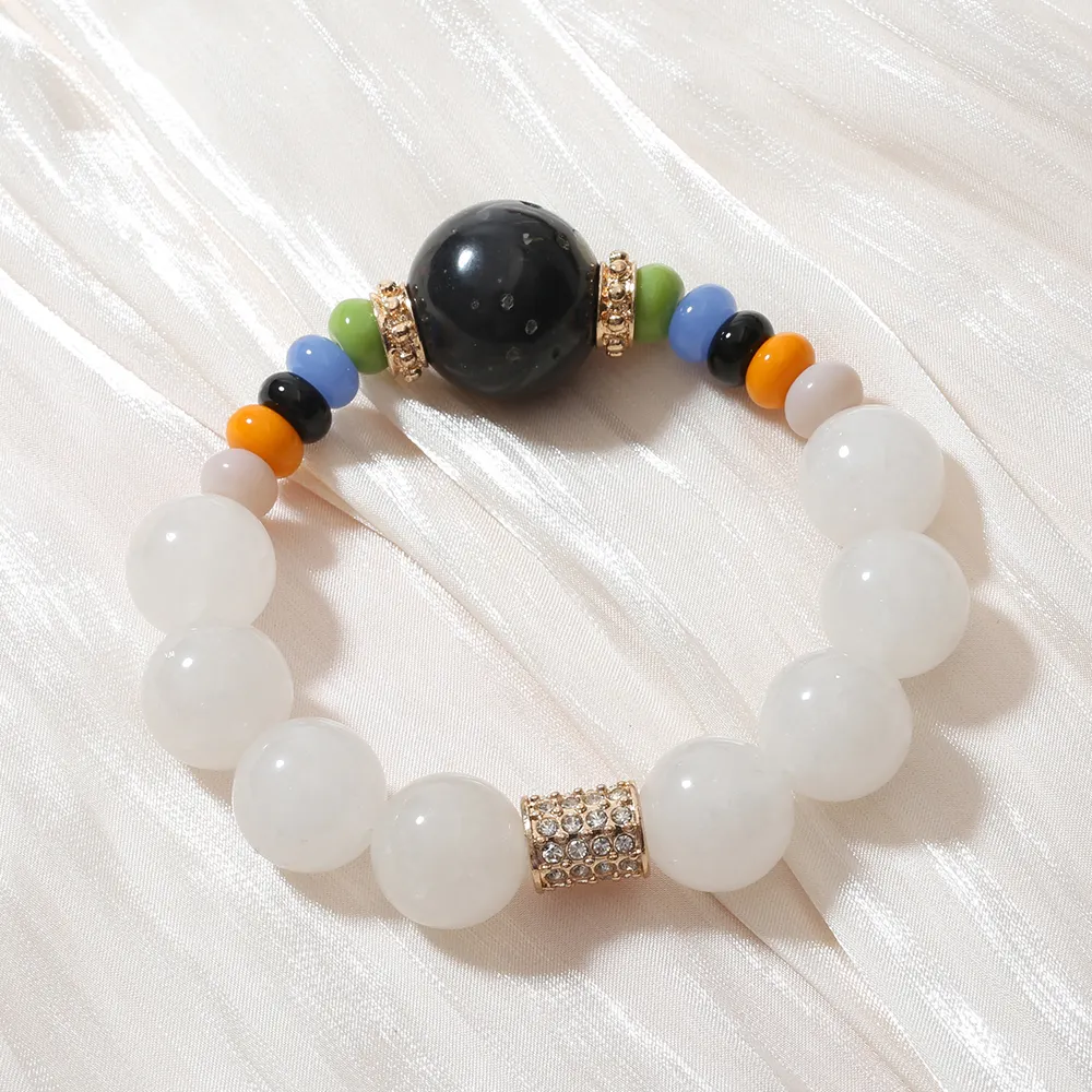 Beautiful color glaze natural stone adjustable bracelet for women jewelry