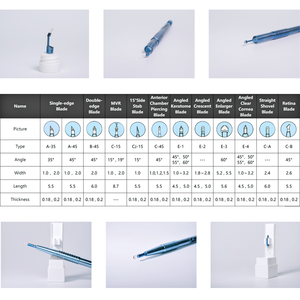 Saffier Scalpel Phaco Spear Diamantmes Cornea Crescent Mes Spleetmes voor Oogheelkundige Chirurgie Cataractchirurgie - Product Image 3