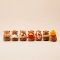 Peluche Capybara 25cm/35cm/45cm/60cm Sac à dos alimentaire Baguette Croissant Pain Frites Mignon Doux Polyester Coton PP