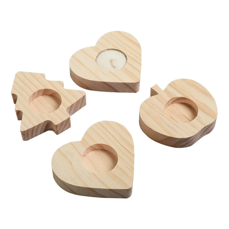 rustic wedding centerpieces wooden tea light candle holders for table