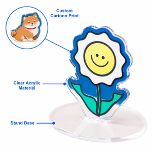 Support de bureau personnalisé en acrylique, figurine animale de dessin <span class=keywords><strong>animé</strong></span>, décoration avec votre <span class=keywords><strong>image</strong></span>, n'importe quel personnage, forme écologique, durable, mignon, lumineux - Product Image 2