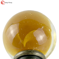 Classique marron foncé translucide boule de verre avec finition en laiton antique pour lampe de bureau finial