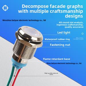 Luz Indicadora LED Impermeable de Doble Color, Luz de Señalización Metálica de 10mm/12mm, Lámpara Piloto, Indicador de Carga LED Verde - Product Image 2