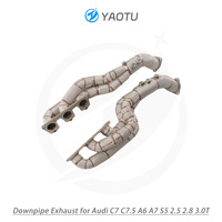 Manifold Knalpot YT untuk Audi S4 S5 A6 A7 C7 3.0T Supercharged Racing Exhaust Downpipe