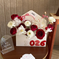 Boîte à fleurs en forme d'enveloppe, emballage pour bouquet de la Saint-Valentin, écologique, personnalisable, portable, florale