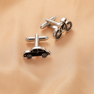 Venta al por mayor personalizado divertido coche logotipo traje <span class=keywords><strong>camisa</strong></span> tachuelas conjunto piedras preciosas botón <span class=keywords><strong>gemelos</strong></span> para hombres de lujo - Product Image 5
