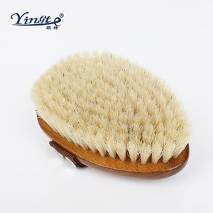 Yinste Solid Wood Boar Bristle Bath <b>Brush</b> Oval Shape With Strap For Body Scrubbing - Product Image 3