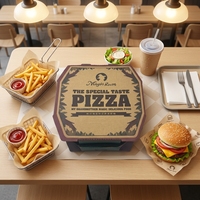Boîte à pizza en carton ondulé personnalisée avec logo, emballage alimentaire de qualité supérieure pour les plats à emporter des restaurants