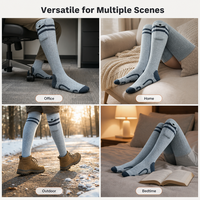 Chaussettes chauffantes électriques personnalisées pour commandes OEM et ODM, chaleur hivernale au-dessus du genou avec contrôle par application et service de vente en gros en vrac