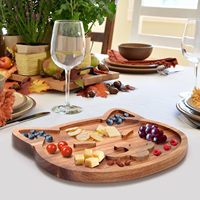 Plateau de service en bois pour fromage et charcuterie, décor chat mignon