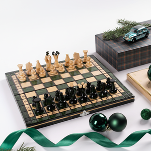 Ensemble de jeu d'échecs en bois de la meilleure qualité Échecs en bois pliable Finition noire et naturelle hautement conçue d'Inde à faible taux - Product Image 1