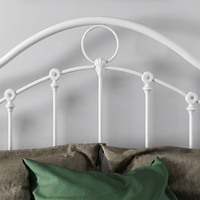 Lit en fer forgé blanc classique, très vendu, plateforme pour lits Queen et King Size, cadre métallique, montage facile, sommier en fer forgé