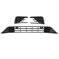 Set Grille Bumper Depan Bawah VW Passa 2016-2019 Sport, Bezel Lampu Kabut, Lubang Sensor, Trim Krom Plastik