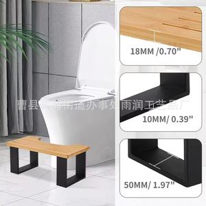 Wooden Toilet <b>Stool</b> Ironwood Combination 35 Degree Angle Support For Healthy Bowel Movement Adult And Children <b>Bathroom</b> Footrest - Product Image 4