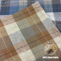 Tissu en lin 100% teint en fil à carreaux Gingham, respirant, écologique, tissé, pour chemises, robes, vêtements, textiles de maison, canapés et articles pour filles