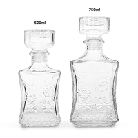 Bouteille de vin Antique en verre transparent, carafe pour Whisky, bière, 250ml, 500ml, 1000ml, 10 pièces