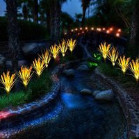 Fée Solaire Fleur Lumière Paysage Solaire Balancement Lumières Piquet Patio Pelouse Cour Voie Extérieure Décorative Solaire Led Blé Lumière