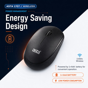 Ratón inalámbrico Bluetooth ASTA de 2,4 GHz, ergonómico, de plástico, con resolución de 800, 1200 y 1600 DPI y logotipo personal - Product Image 3