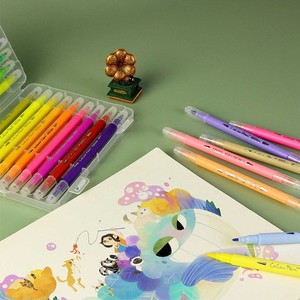 GF extremos dobles 12/18/24/36 colores pincel <span class=keywords><strong>de</strong></span> acuarela pluma estudiantes pluma <span class=keywords><strong>de</strong></span> colores lavable niños bolígrafos para colorear para suministros <span class=keywords><strong>de</strong></span> arte - Product Image 2