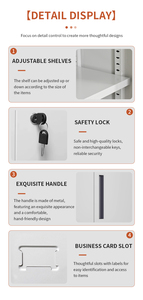 Archivador de Oficina de Acero Metálico con Cerradura, Estantes de Gran Capacidad para Documentos y Suministros - Product Image 5