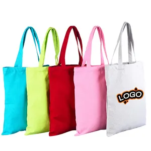 Regali aziendali promozionali pubblicità borsa Souvenir Logo personalizzato borsa Tote in tela di cotone bianca ecologica riutilizzabile durevole