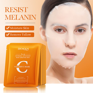 Masque facial hydratant <span class=keywords><strong>BIOAQUA</strong></span> à la vitamine C et au rétinol, produits de soin de la peau, acide hyaluronique, niacinamide, curcuma, masque en feuille à l'extrait d'escargot - Product Image 4