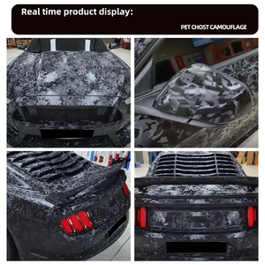 Pellicola Adesiva Nera Mimetica <span class=keywords><strong>Ghost</strong></span> Camouflage in PET 5x59ft per Protezione e Wrapping Auto - Product Image 2