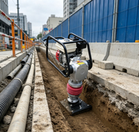 Marteau hydraulique puissant pour projets de construction, performance efficace, outils de compactage fiables avec moteur à essence