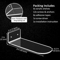 Support d'affichage pour chaussures en acrylique transparent de 4 mm d'épaisseur, étagère flottante murale, porte-chaussures mural, vente directe d'usine