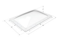 Dôme de remplacement blanc pour lanterneau de camping-car avec protection UV, compatible avec les ouvertures de 14 x 22 pouces, couverture de remplacement pour lanterneau extérieur