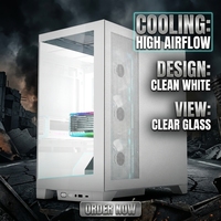Boîtier PC Gaming à Flux d'Air Élevé K245-22ATX Compatible Cartes Mères ATX M-ATX ITX 8 Positions de Ventilateurs 120mm