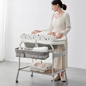 Directly Supplied Manufacturer Portable 2-in-1 Plastic Baby Crib Diaper Changing Massage <strong>Bathing</strong> <strong>Table</strong> Multifunctional Newborns - Product Image 1