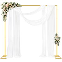 Arche de mariage carrée en métal, support de toile de fond écologique 3x3M, kit d'arche à ballons or/blanc pour mariages et fêtes d'anniversaire